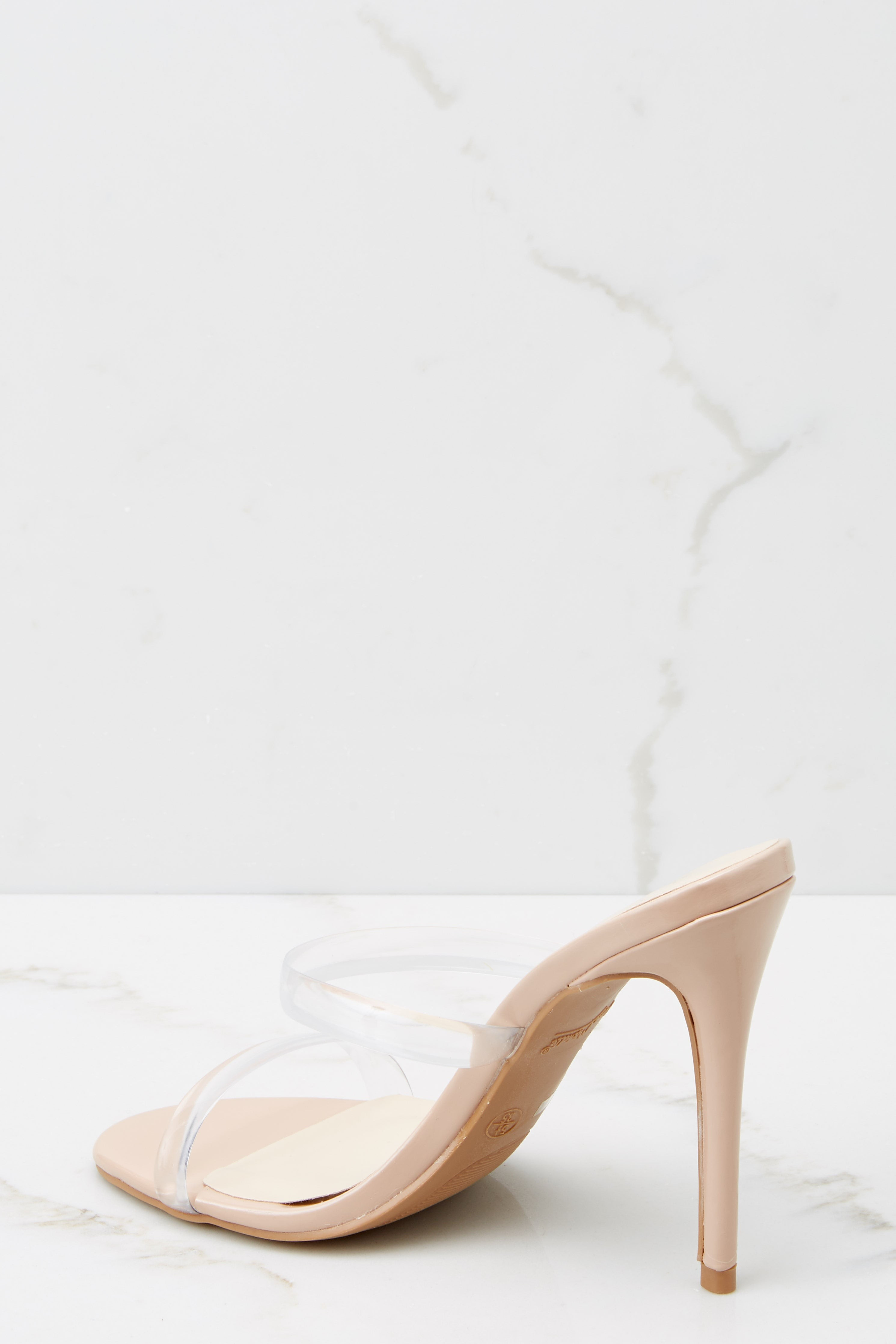 Walking On Air Nude And Clear Heels | Red Dress 