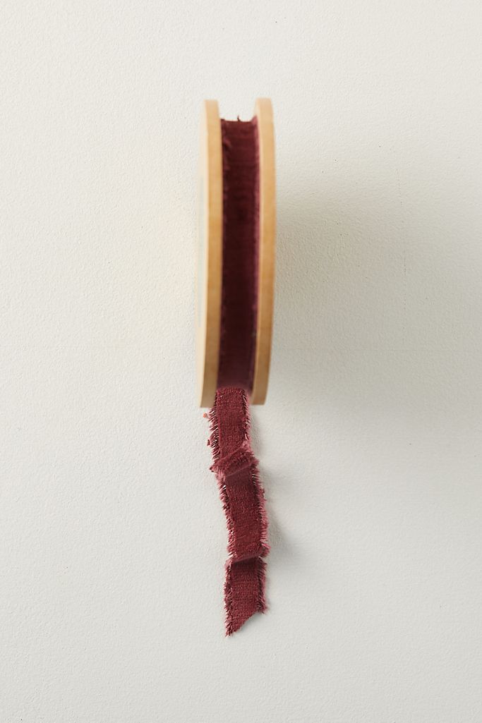 Antiqued Frayed Velvet Ribbon, 10MM | Anthropologie (US)