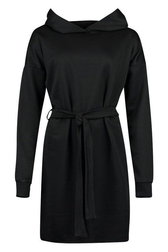 Tall Hooded Belted Sweat Dress | Boohoo.com (US & CA)