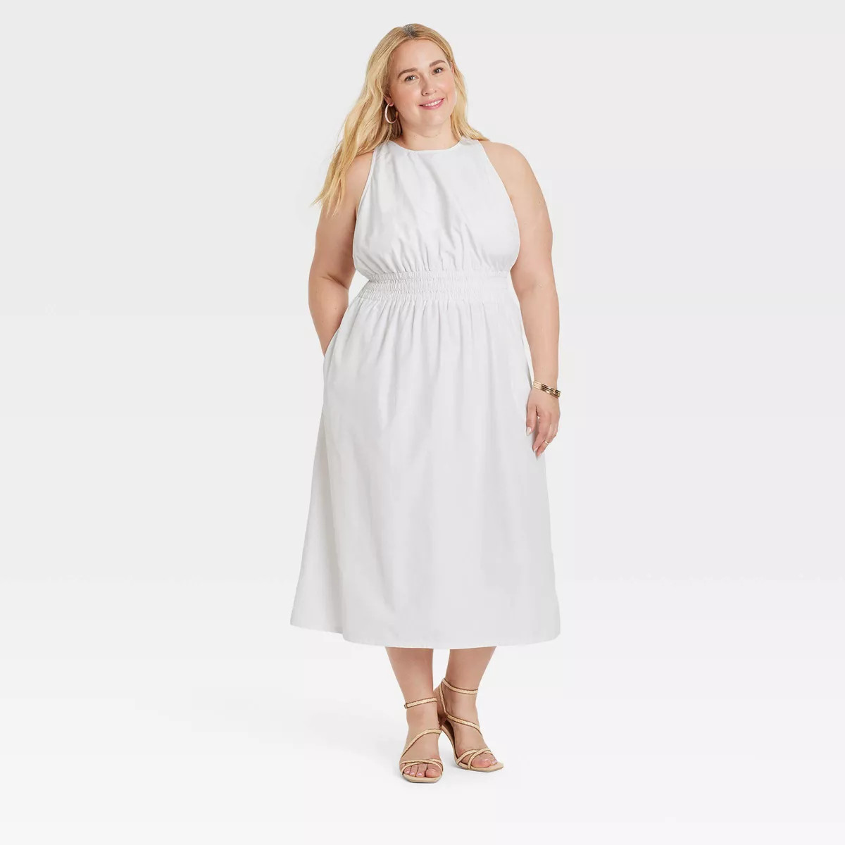 Women's Poplin Cross Back Midi Dress - A New Day™ | Target
