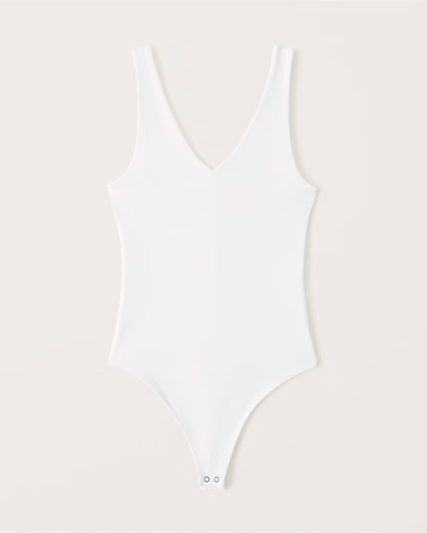 Double-Layered Seamless Fabric V-Neck Bodysuit | Abercrombie & Fitch (US)