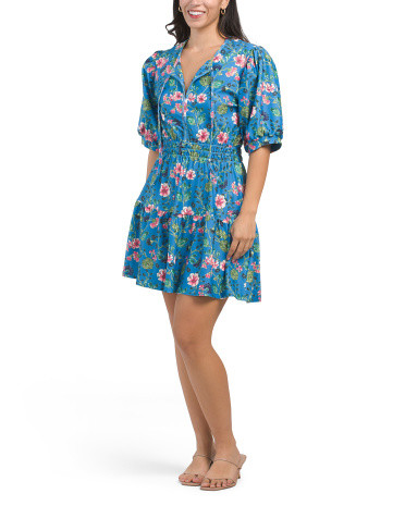 Short Sleeve Floral Mini Dress | TJ Maxx
