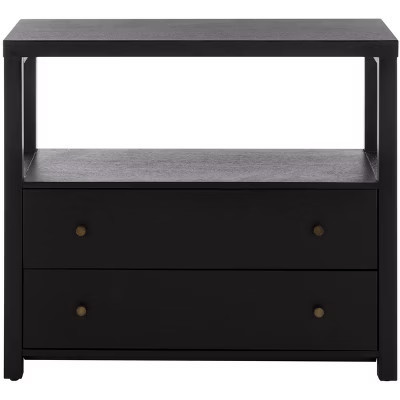 Ernest 2 Drawer 1 Shelf Chest - CHS6605 - Black - Safavieh | Target