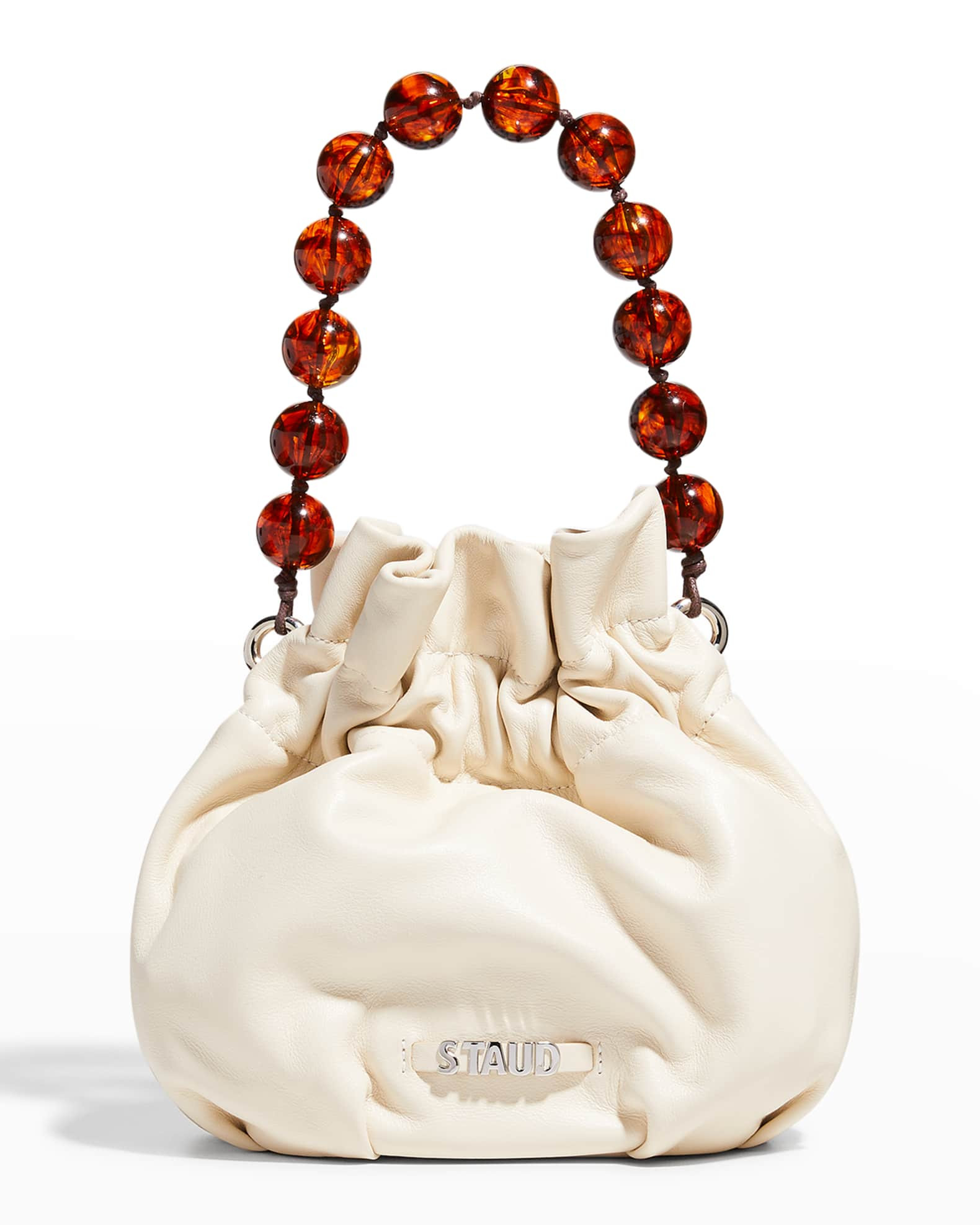 Staud Grace Beaded Top-Handle Bucket Bag | Neiman Marcus