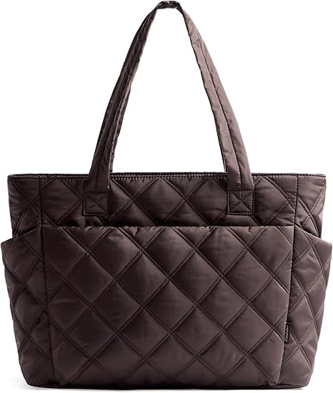 Uselike Tote Bag for Women, Lightweight Puffer Tote Work Bags with Compartments for Travel, Quilt... | Amazon (US)
