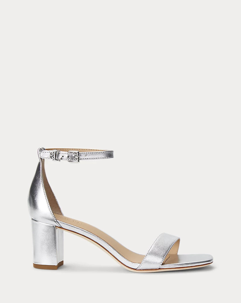 Logan Metallic Nappa Leather Sandal for Women | Ralph Lauren® UK | Ralph Lauren (UK)