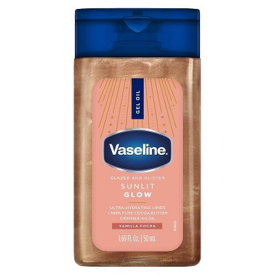 Vaseline Glazed & Glisten Vanilla Cocoa Shimmering Gel Body Oil - Sunlit Glow - 1.69oz | Target
