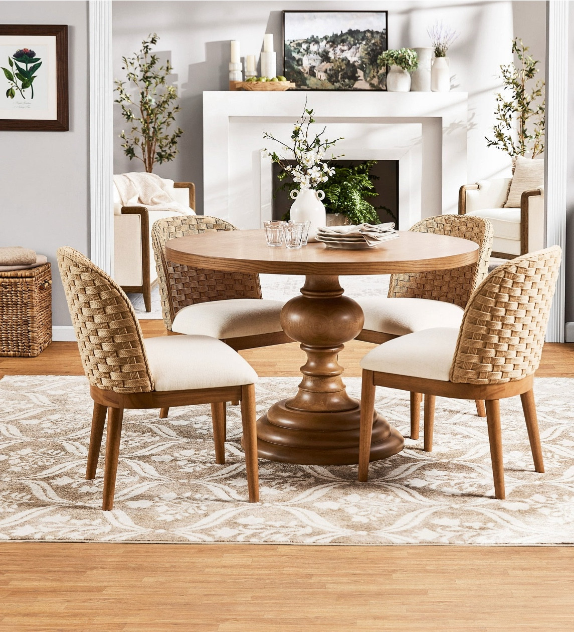 Bring charm and comfort to your dining space with the My Texas House Dining Chairs—a set of two chairs that perfectly blend modern farmhouse style with everyday function. Crafted from solid wood in a natural finish, these chairs feel warm, timeless, and built to last. The standout feature is the beautifully woven natural backrest that adds texture and relaxed elegance to any room. Paired with a comfortably padded seat upholstered in soft beige fabric, these chairs invite everyone to stay a little longer at the table—whether it’s family dinner or weekend brunch. Dowel-style legs complete the look with subtle vintage flair. Whether you’re refreshing your dining room or adding extra seating around the house, this set is a stylish, practical upgrade you’ll love for years to come.

#LTKStyleTip #LTKSeasonal #LTKHome