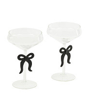 Set Of 2 Bow Coupe Glasses | TJ Maxx
