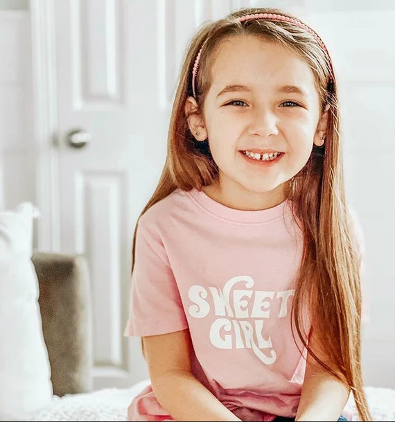 Sweet Girl Valentine's Day Shirt or Bodysuit, Toddler Girl Valentine's Day Shirt, Kids Valentine'... | Etsy (US)