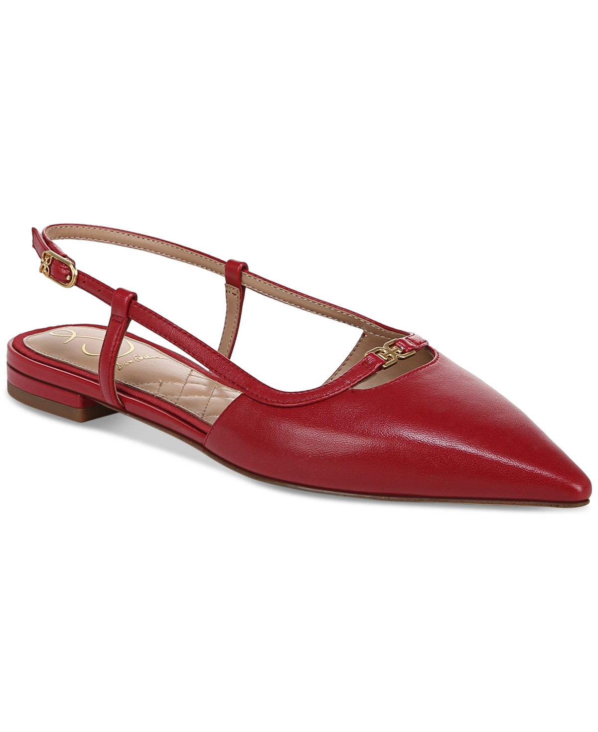 Sam Edelman Women's Cohen Pointed-Toe Slingback Flats - Scarlet Patent | Macy's
