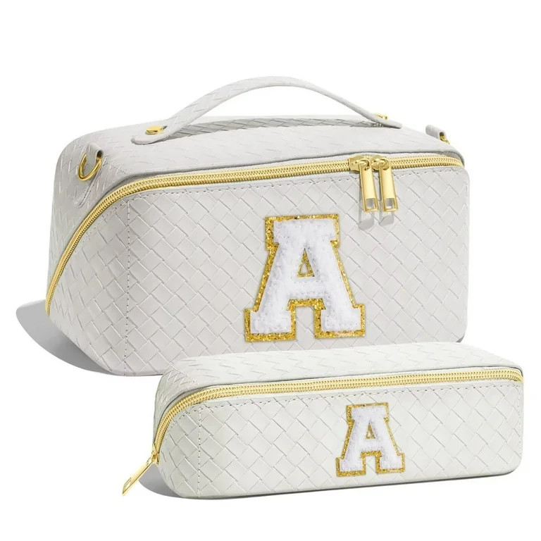 YOOLIFE Initial Makeup Bag Cosmetic Bag, Monogram Travel Makeup Bag with Zipper Makeup Bag Cute S... | Walmart (US)