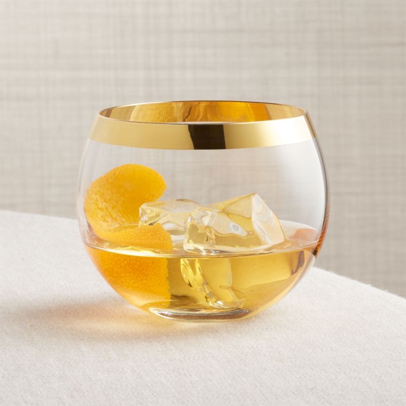 Pryce Gold Rocks Glass + Reviews | Crate and Barrel | Crate & Barrel