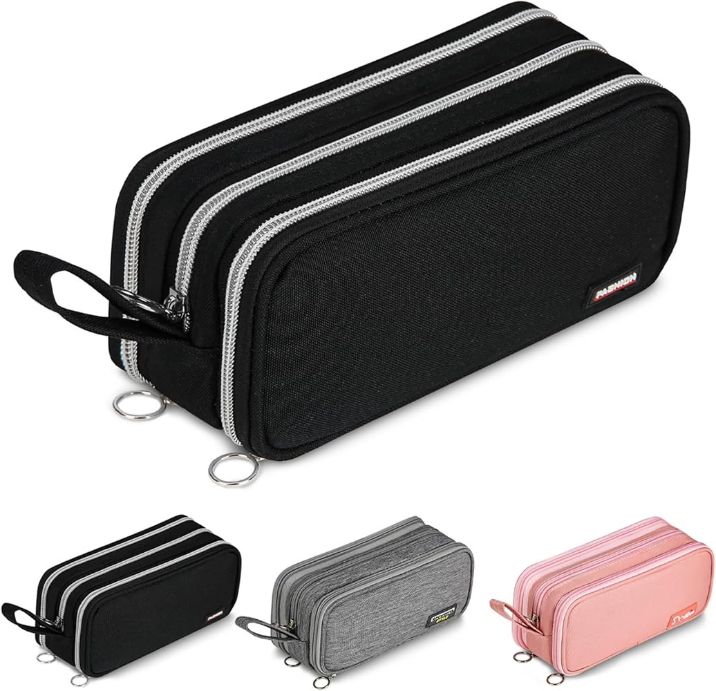 Large Pencil Case 3 Compartments Pencil Pouch Durable Pencil Case for Adult kids with Handle,Ligh... | Amazon (CA)