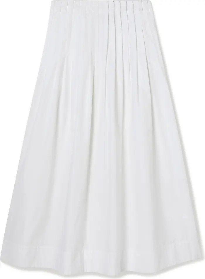 Róhe Pleated Cotton Poplin A-Line Skirt | Nordstrom | Nordstrom