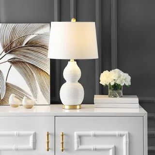 SAFAVIEH Lighting 25-inch Darsa White LED Table Lamp - 14" W x 14" L x 25.5" H - On Sale - Overst... | Bed Bath & Beyond