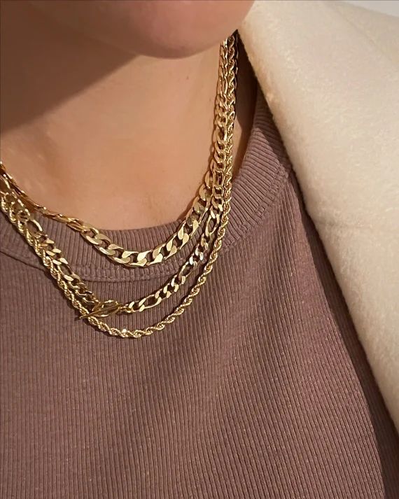 Thick Curb Chain Necklace  Gold Filled Necklace Gold Filled | Etsy | Etsy (US)