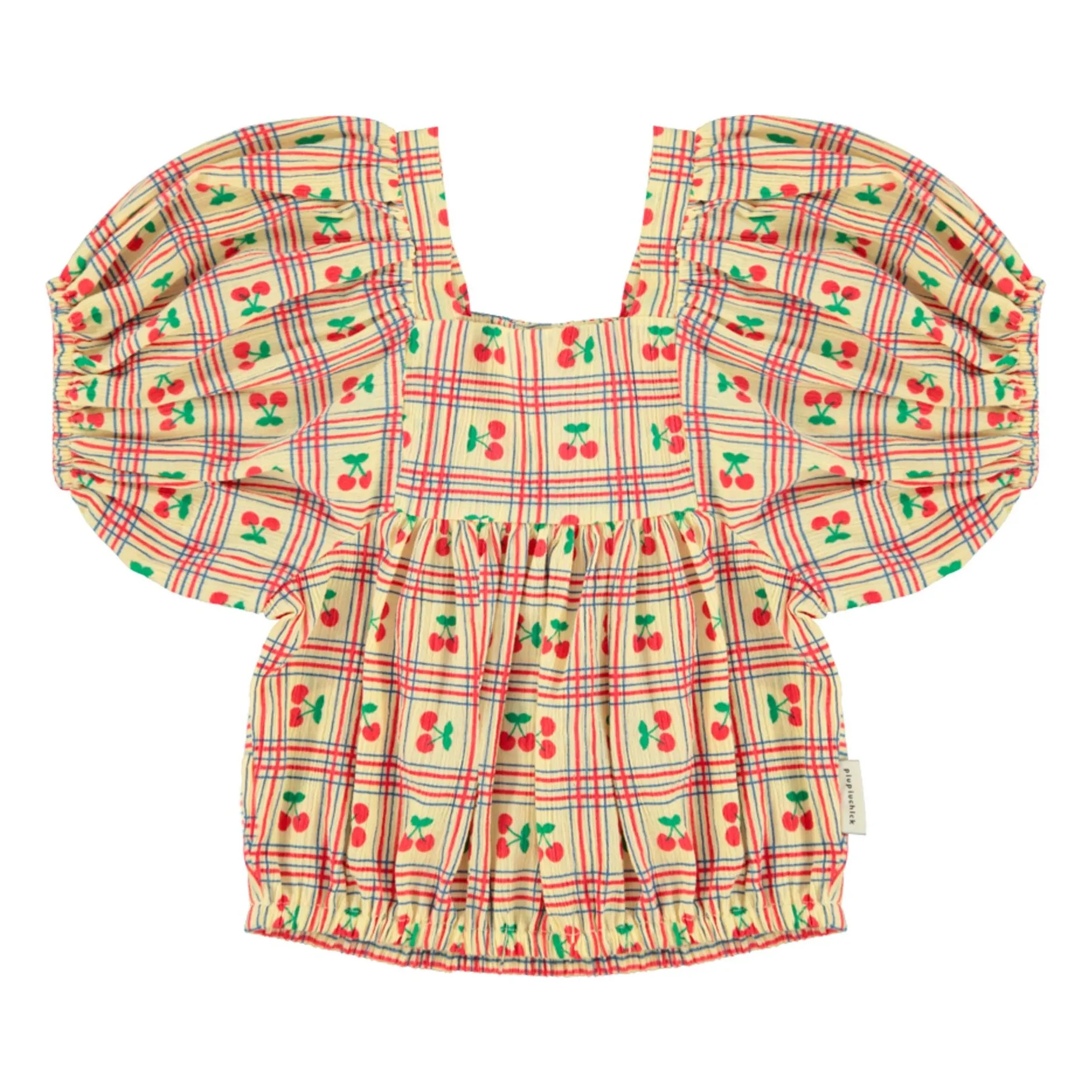 Blouse Bouffante Cerises | Yellow | Smallable