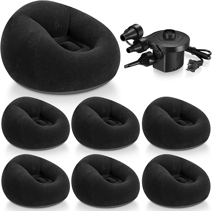 Realspring 6 9 12 Pcs Inflatable Bean Bag Chairs for Adults with Electric Air Pump, Blow up Couch... | Amazon (US)