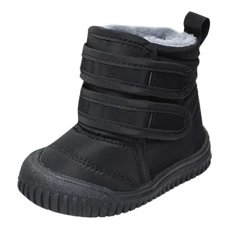 Sopiago Toddler Snow Boot Winter Waterproof Slip Resistant Cold Weather Snow Boots for Toddler Girls Black 8 | Walmart (US)