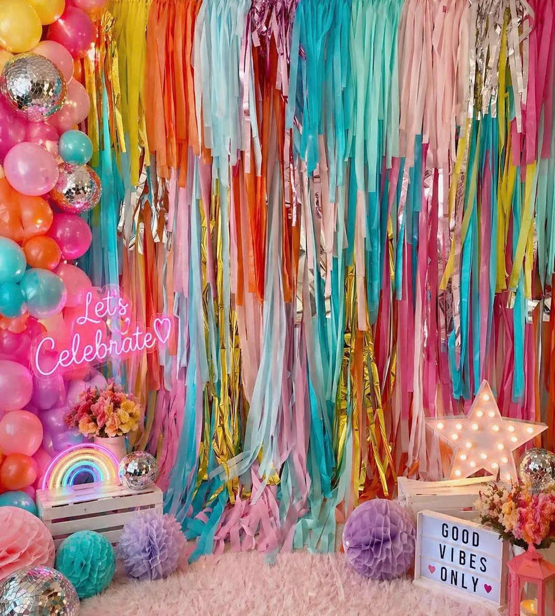 Colorful Fringe Backdrop: Party, Bridal Shower, Birthday Decorations - Etsy | Etsy (Global)