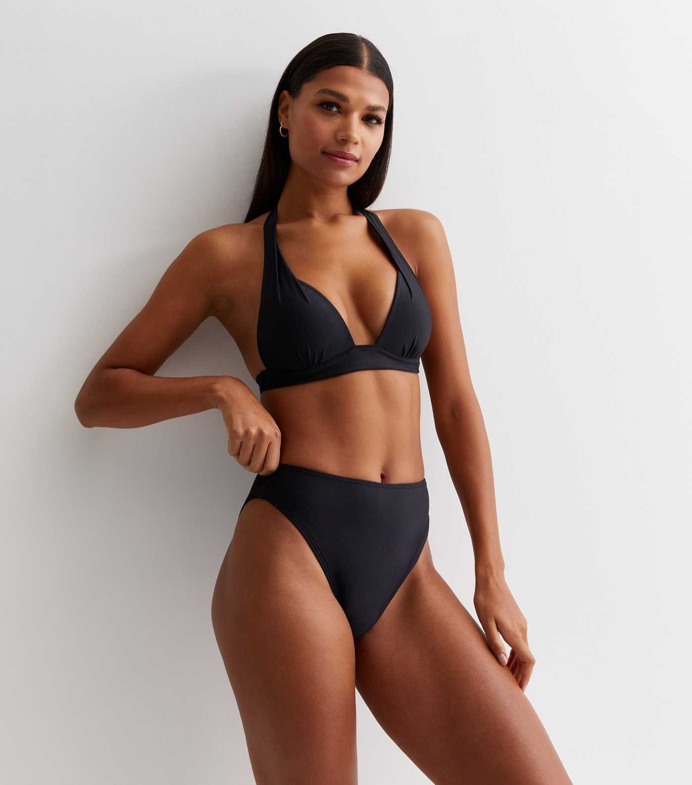 Black High Waist High Leg Bikini Bottoms | New Look | New Look (UK)