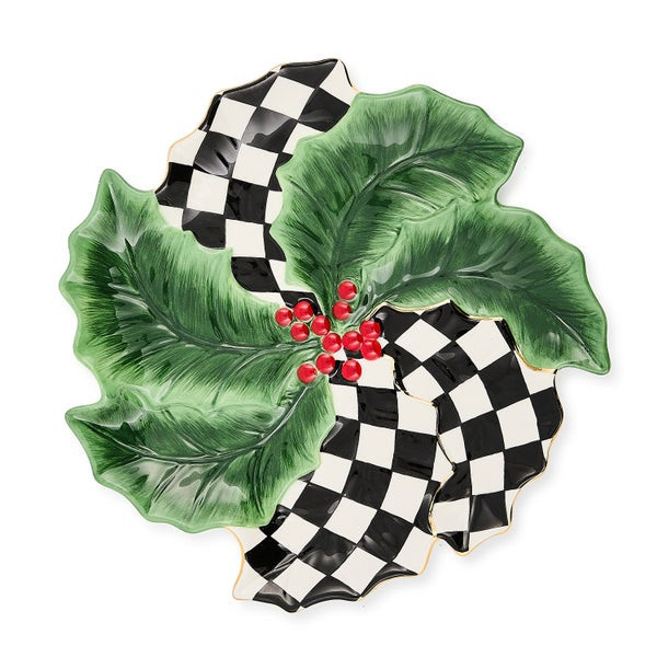 MacKenzie-Childs Holly Leaf Ceramic Serving Platter | MacKenzie-Childs
