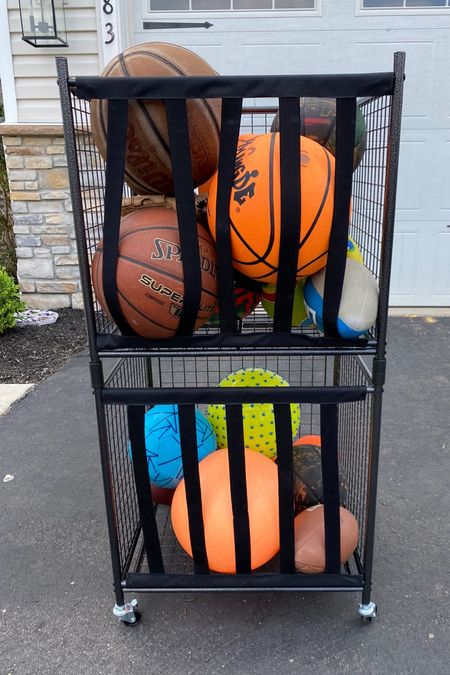 Ball rack on wheels- this thing is so convenient and has saved our garage.  It holds so many balls too 

#LTKsalealert #LTKhome #LTKfindsunder100