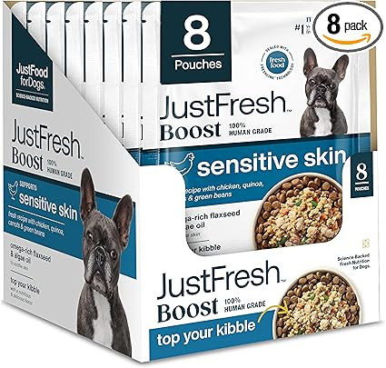 JustFoodForDogs JustFresh Boost Sensitive Skin Dog Food Toppers for Immune Support and Healthy Co... | Amazon (US)