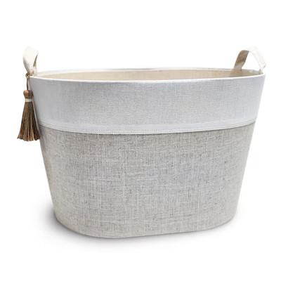 allen + roth 16-in W x 13.5-in H x 22-in D Cream Fabric Basket | Lowe's
