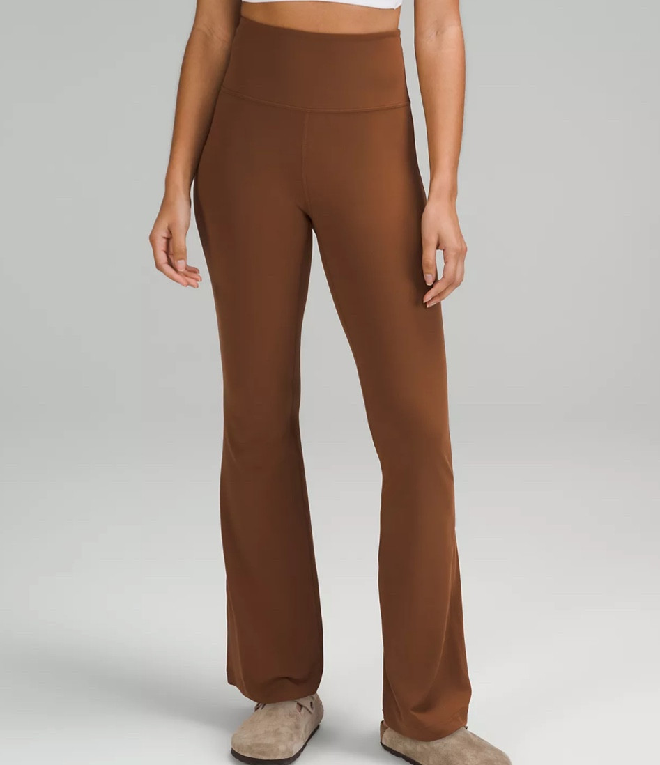 yoga pants, wide leg pants, high waisted, roasted brown, size 6, workout pants, bottoms 

#LTKfit #LTKstyletip
