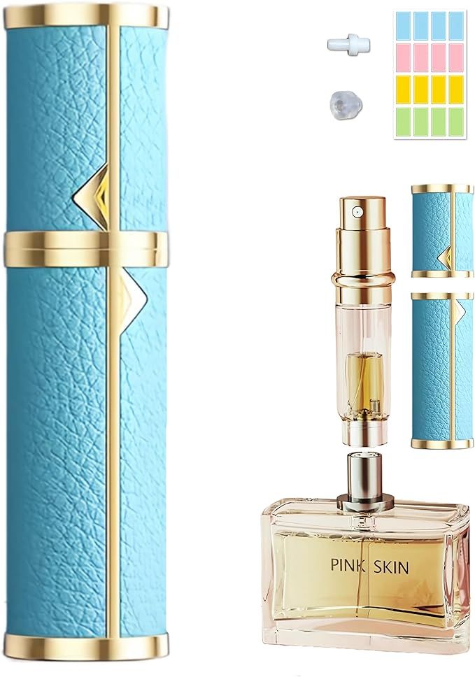 Perfume Travel Refillable Bottle Cologne Portable Atomizer Genuine Leather Fragrance Scent Spraye... | Amazon (US)