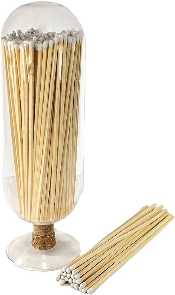 Extra Tall 11" Decorative Glass Matches Cloche | INCLUDES MATCHES!!! & 3 Free Striker Strips!!! |... | Amazon (US)