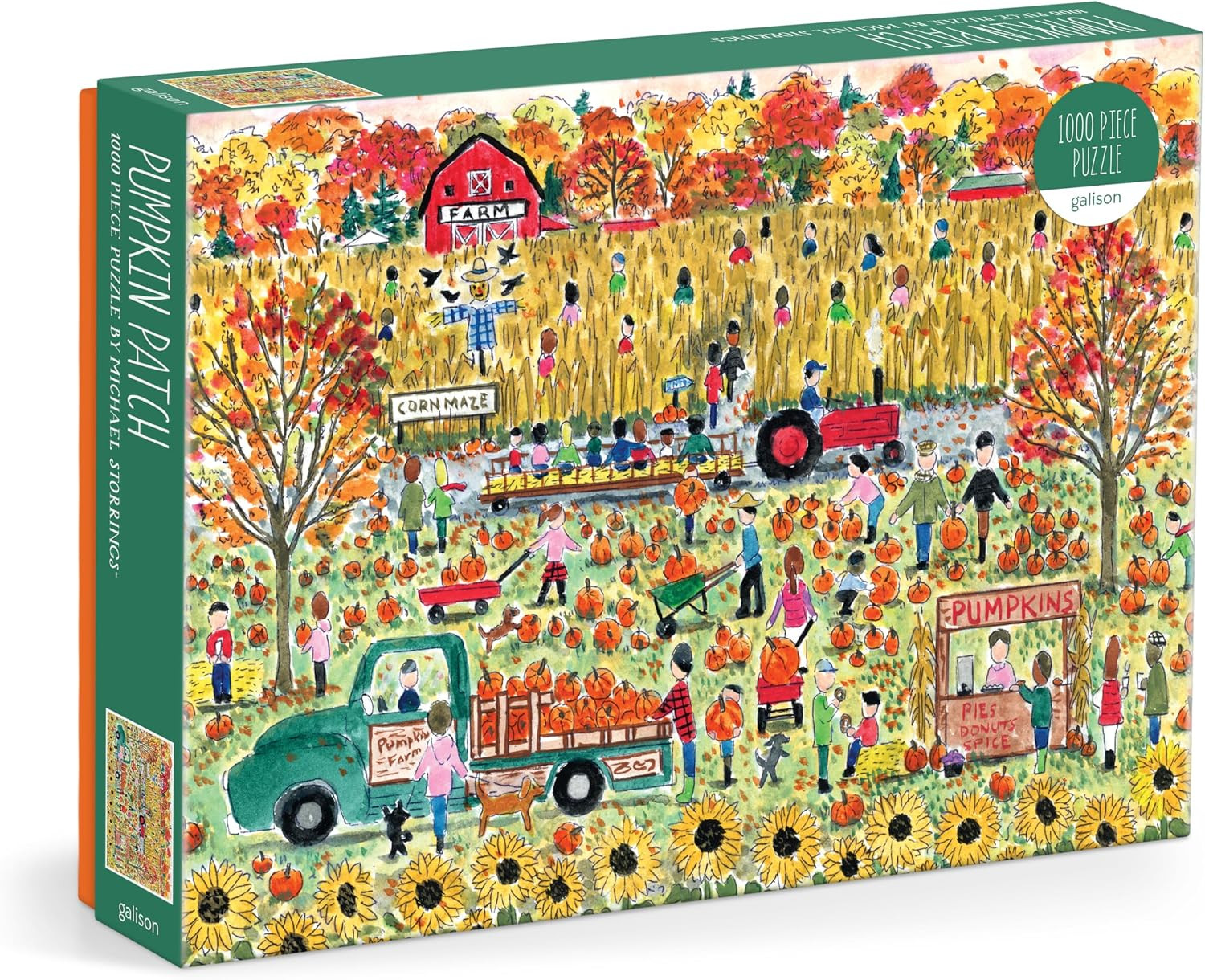 Galison Pumpkin Patch – 1000 Piece Michael Storrings Jigsaw Puzzle Featuring Beautiful Artwork of A Pumpkin Patch During A Fall Day | Amazon (US)