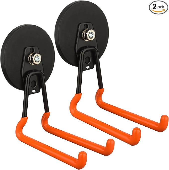 Updated Super Strong Magnetic Hooks,40lbs Anti-Scratch Large Garage Hooks for Hanging,2-Pack Magn... | Amazon (US)