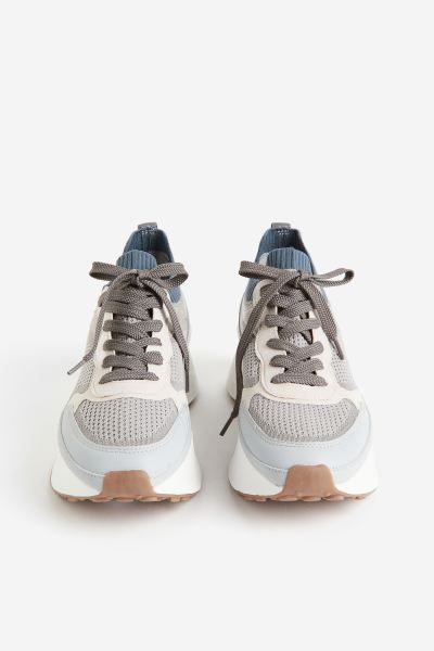 Chunky Sneakers - Gray/light blue - Ladies | H&M US | H&M (US + CA)