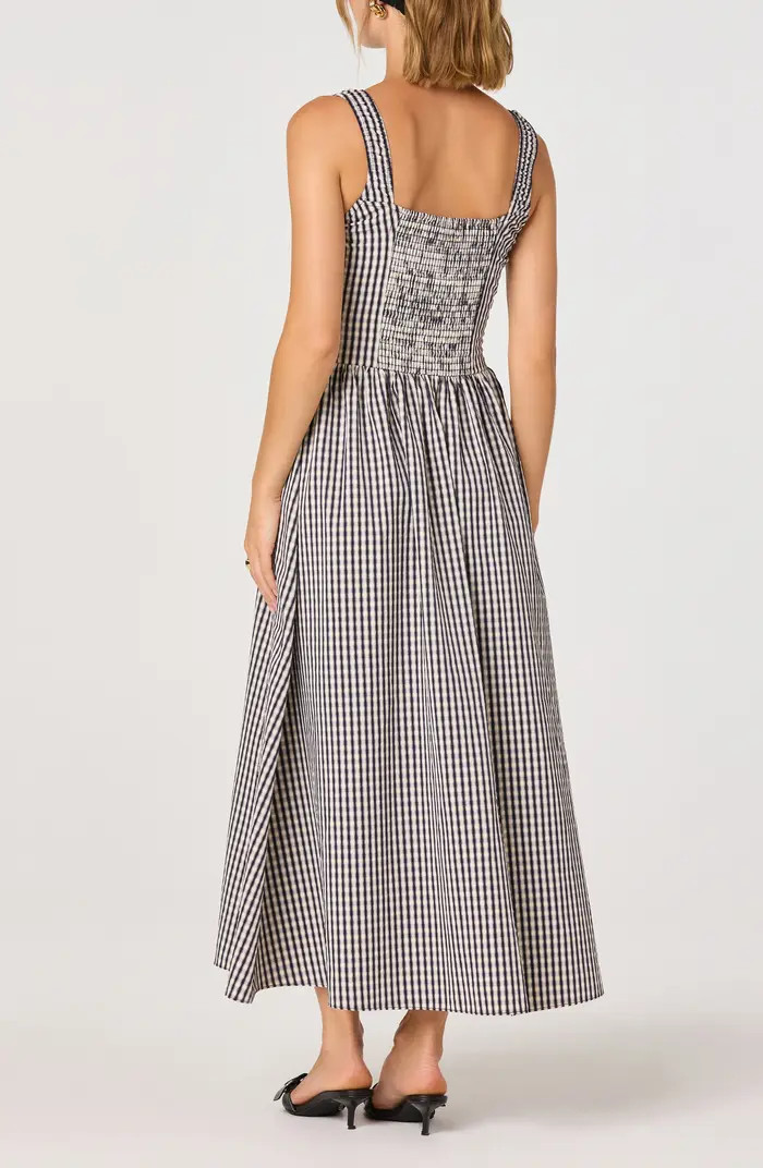 Temperance Gingham Corset Midi Dress | Nordstrom