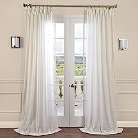 Half Price Drapes SHFLNCH-M012-108 Faux Linen Sheer Curtain, Gardenia | Amazon (US)