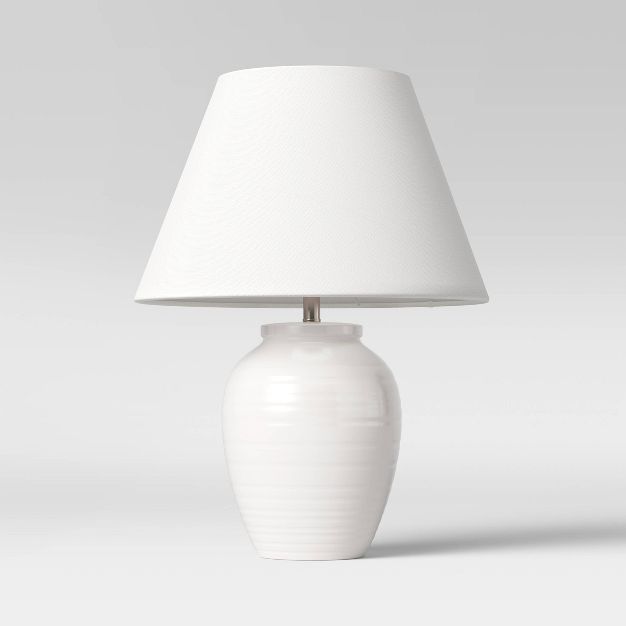 Turned Ceramic Table Lamp White - Threshold&#8482; | Target