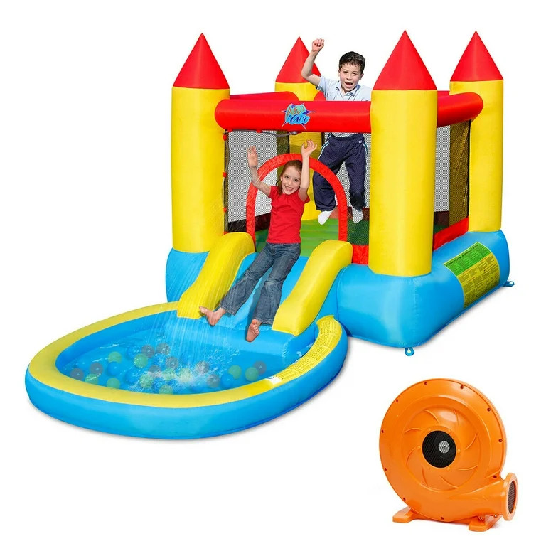 Gymax Inflatable Bounce House Kids Slide Jumping Castle Bouncer w/Pool and 480W Blower - Walmart.... | Walmart (US)