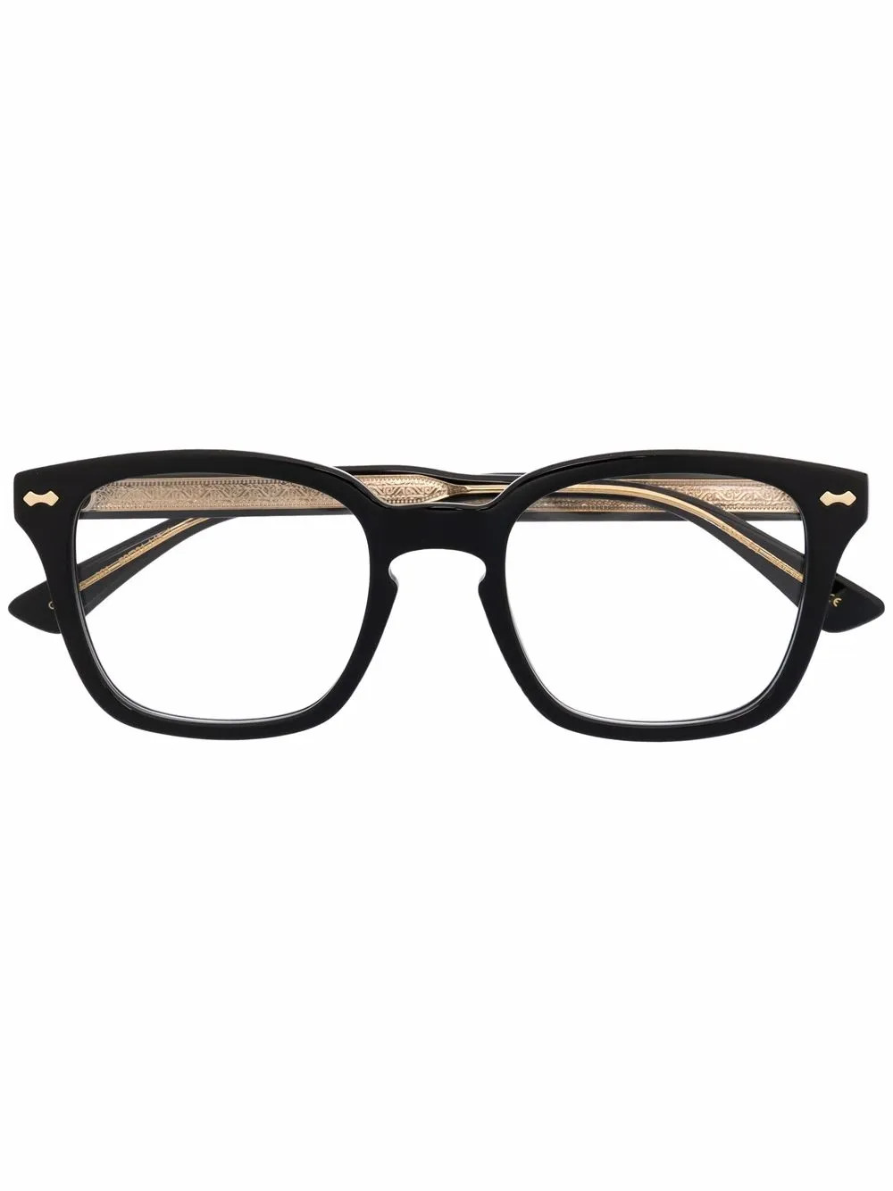square-frame logo-embossed glasses | Farfetch Global