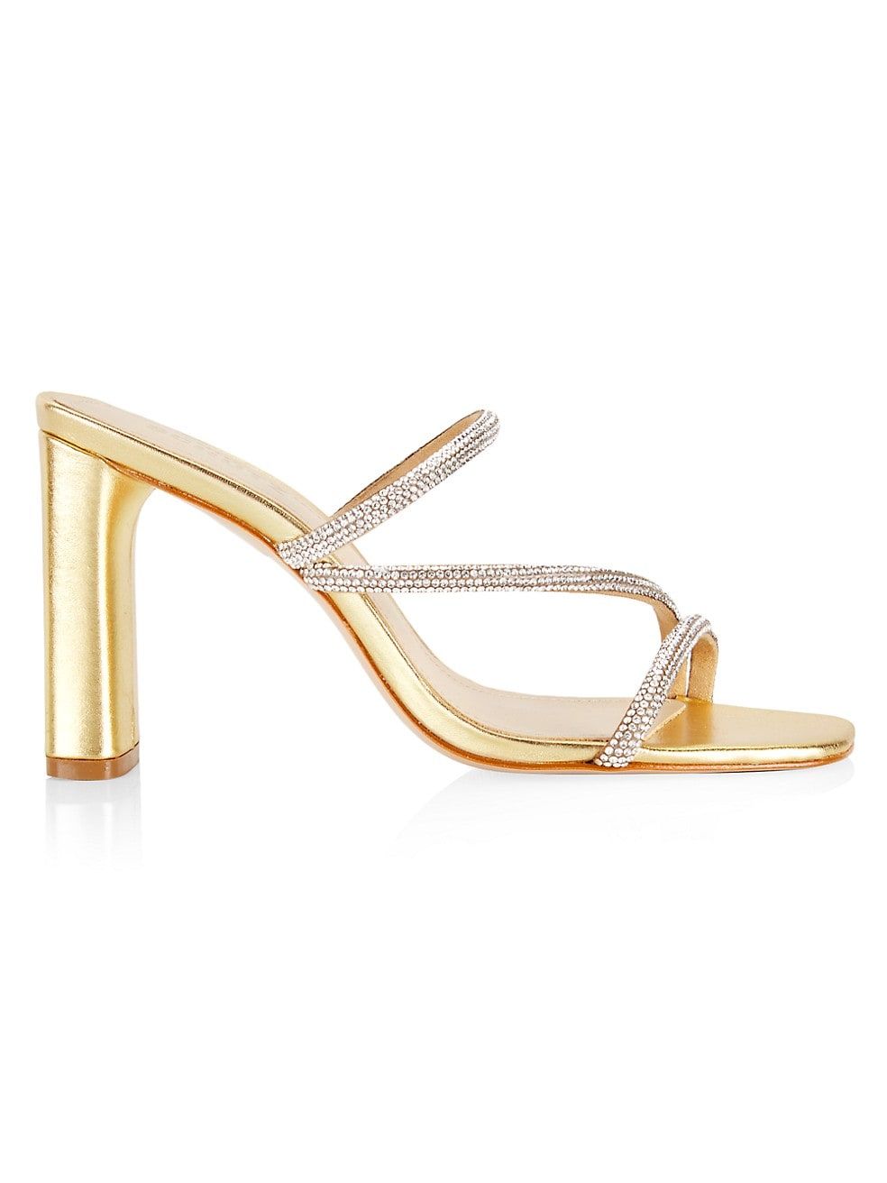 Chessie 90MM Crystal-Embellished Leather Mules | Saks Fifth Avenue