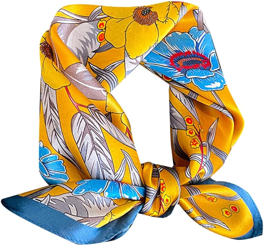 MEISEE Mulberry Silk Scarfs Women Small Square Scarf 21" x 21" Breathable Lightweight Neckerchief... | Amazon (US)