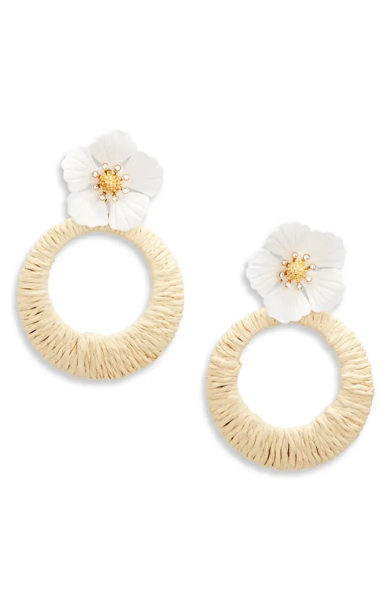 Raffia Wrapped Flower Drop Earrings | Nordstrom