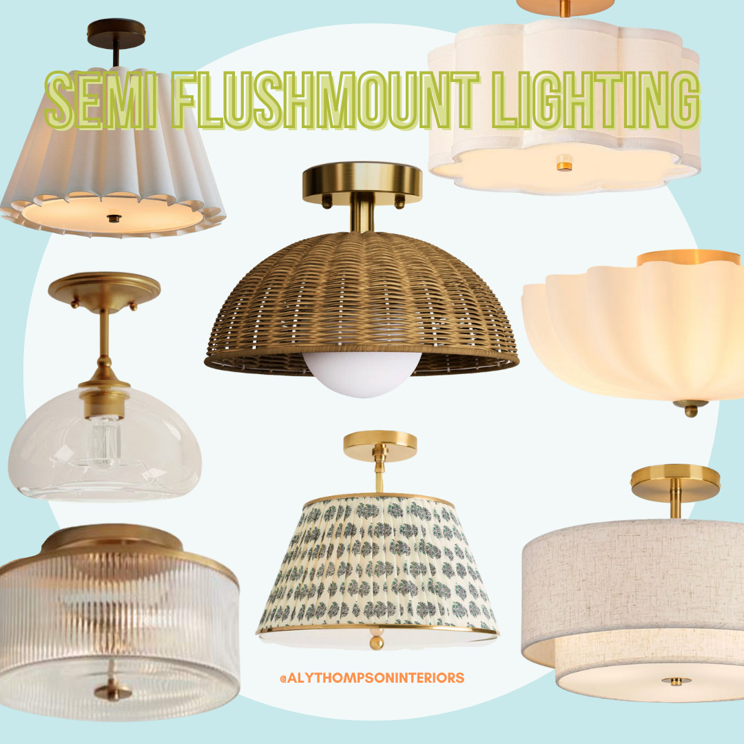 Lighting | Semi Flushmount Lights | Hallway Lighting | Bedroom Lighting | Lights | Rattan | Woven | Shade Light | Brass Lighting 

 #LTKvlog #LTKHome #LTKSaleAlert
