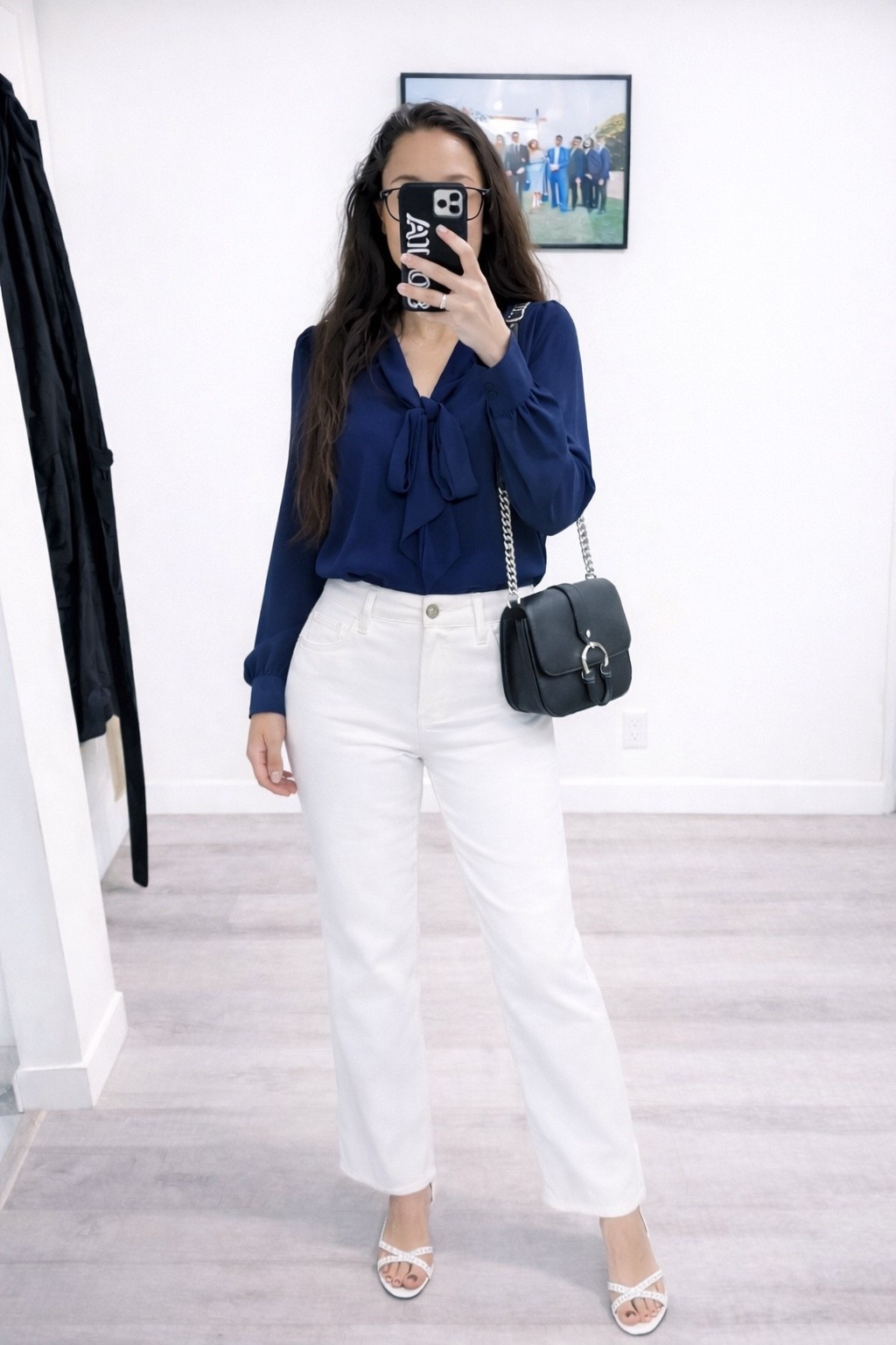 Chic + Polished
✨ Work-to-weekend look
Navy bow blouse + high-rise white denim + silver heels for a clean, polished vibe. Added a structured black crossbody to tie it all together. Classic pieces you’ll wear on repeat 🤍

#LTKgrwm #LTKdayinmylife #LTKWorkwear