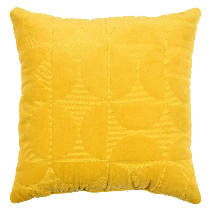 Yellow Geo Quilted Velvet Throw Pillow, 18" | At Home