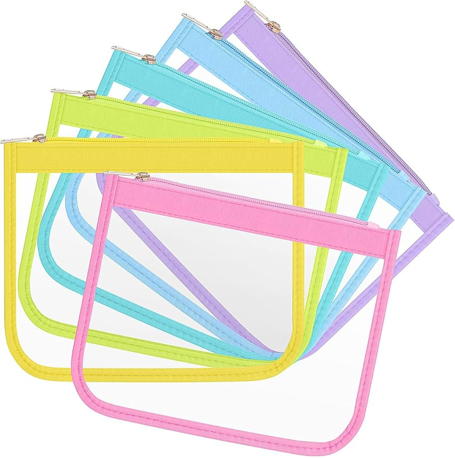 Weewooday 6 Pcs Clear Zipper Pouches DIY Chenille Letter Bag Nylon Cosmetic Bag Waterproof Portab... | Amazon (US)