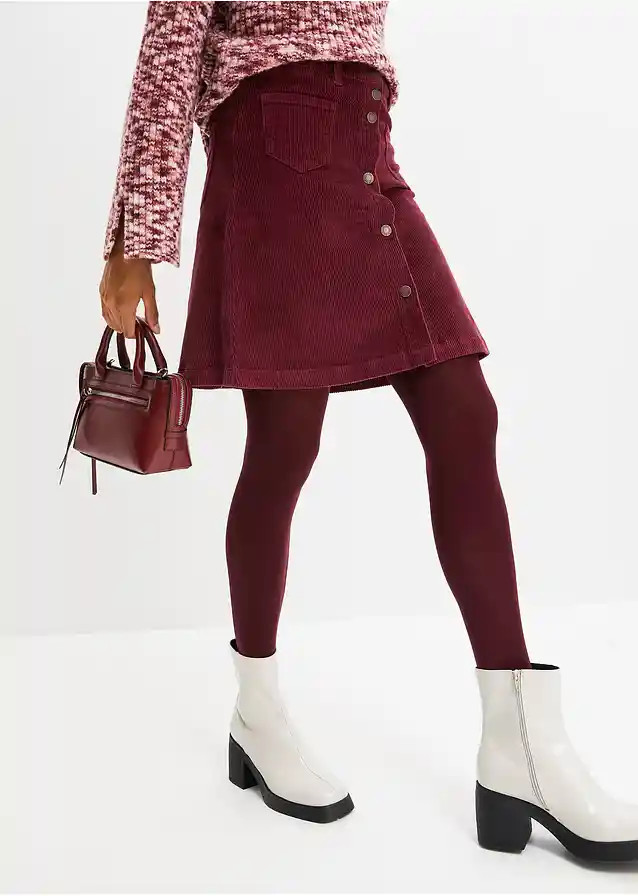 Stretch-Cordrock mit Knopfleiste | Bonprix DE