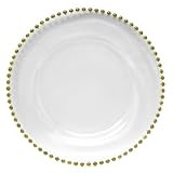 ChargeIt by Jay Beaded Round Charger Plate, Gold | Amazon (US)